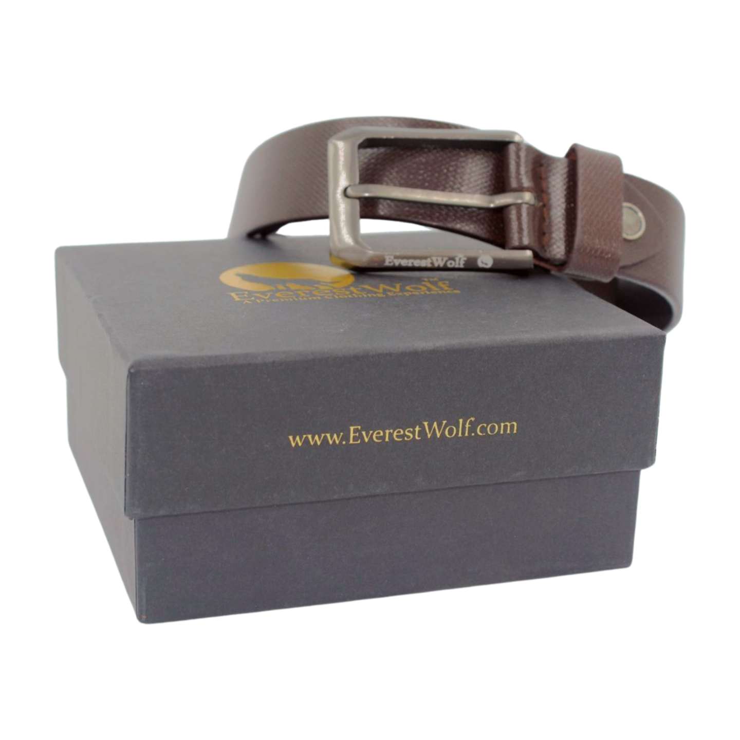 EverestWolf CopperCanyon Premium Tan Leather Belt with Dark Grey Buckle
