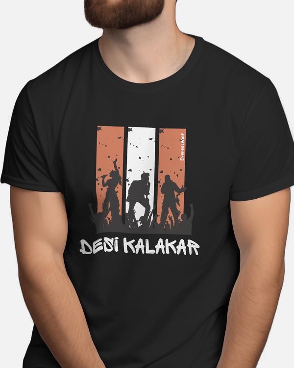 Digital Print Desi Kalakar Round Neck T-Shirts